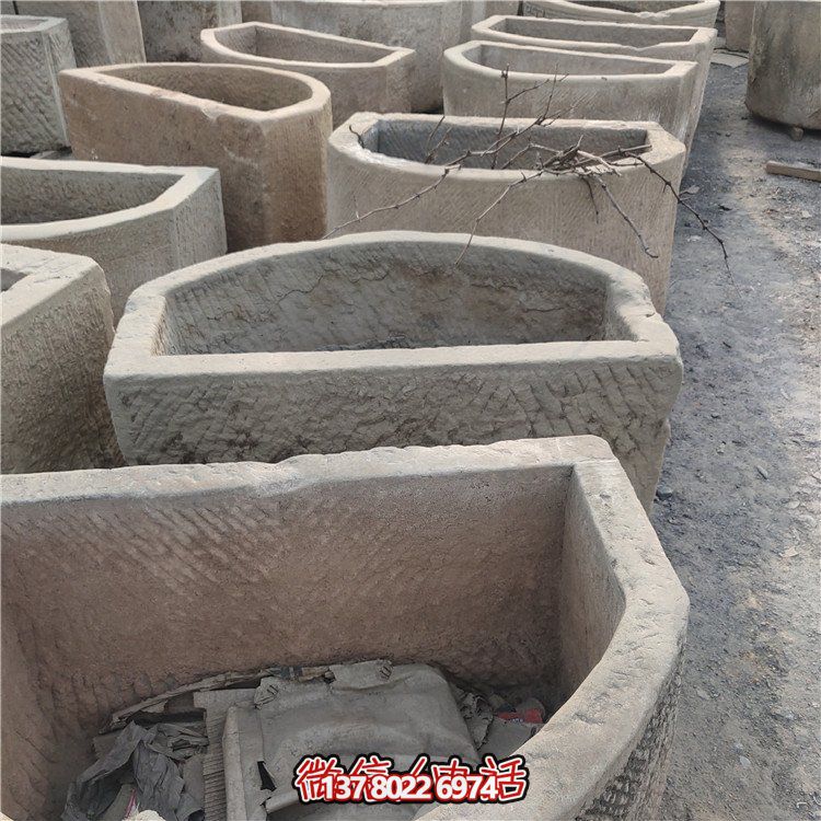 經典老石雕，精美大理石槽，美化園林景觀