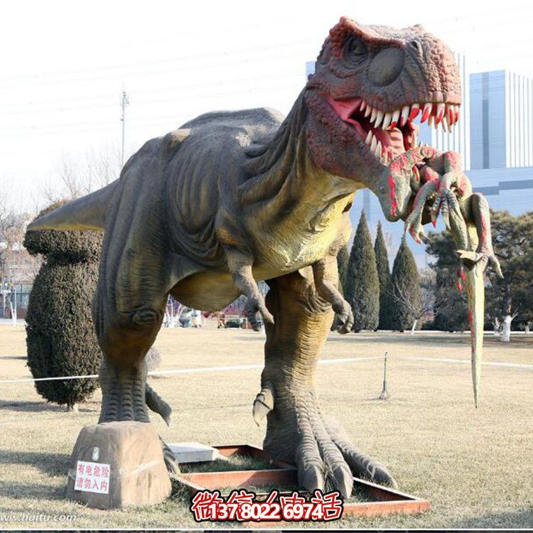 玻璃鋼仿真恐龍雕像，為動物園、園林等戶外場所擺放