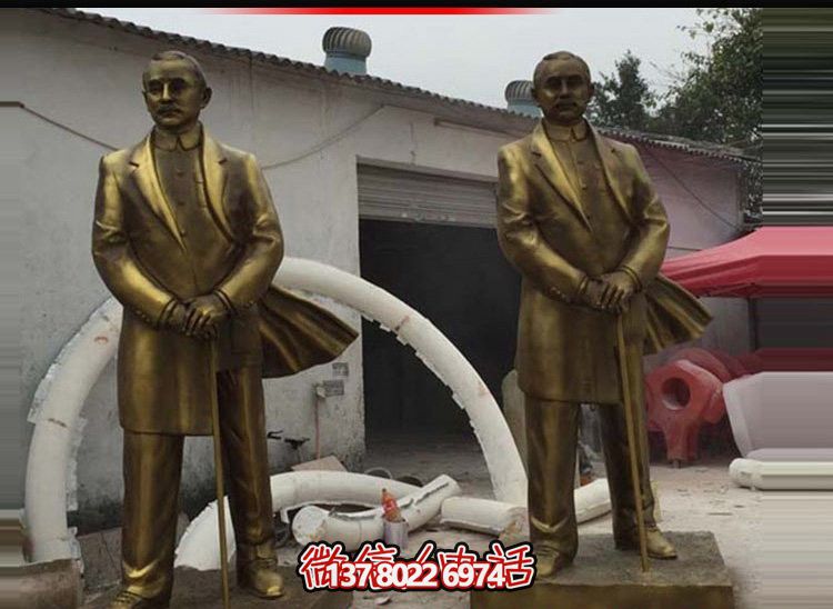 偉人孫中山仿銅雕塑，玻璃鋼擺放景觀園林