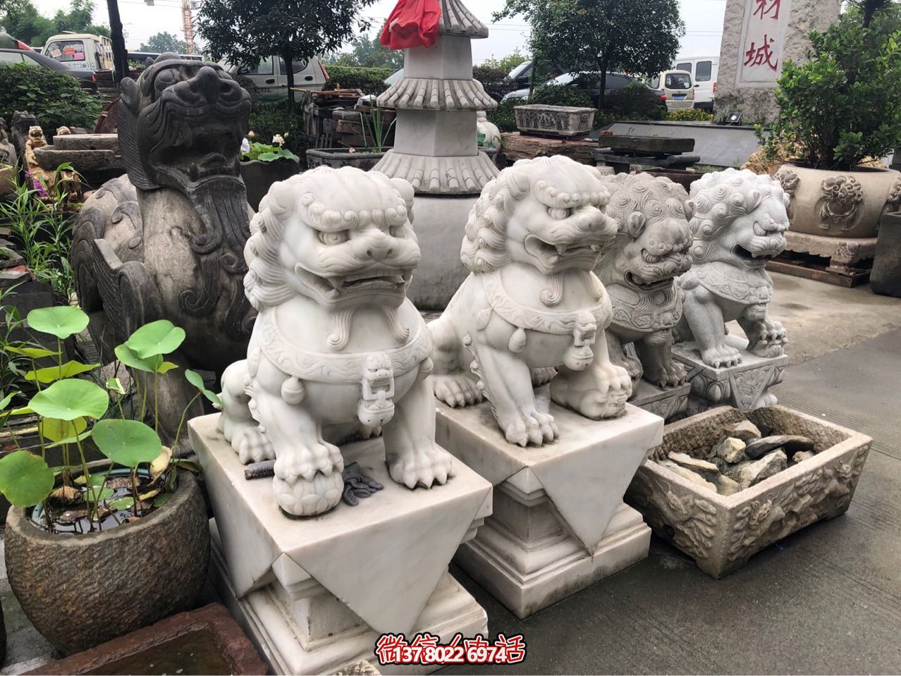 精美獅子雕塑，企業(yè)招財(cái)納福