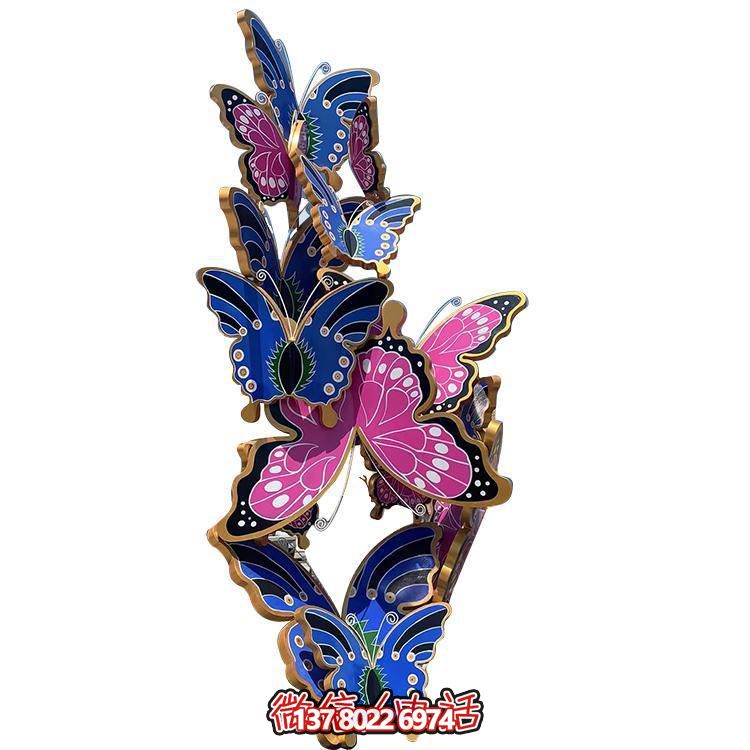 藝術(shù)美學(xué)的融合——不銹鋼彩繪蝴蝶群飛室外園林景觀(guān)裝置