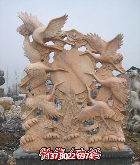 大型景觀仙鶴雕塑，完美演繹晚霞紅