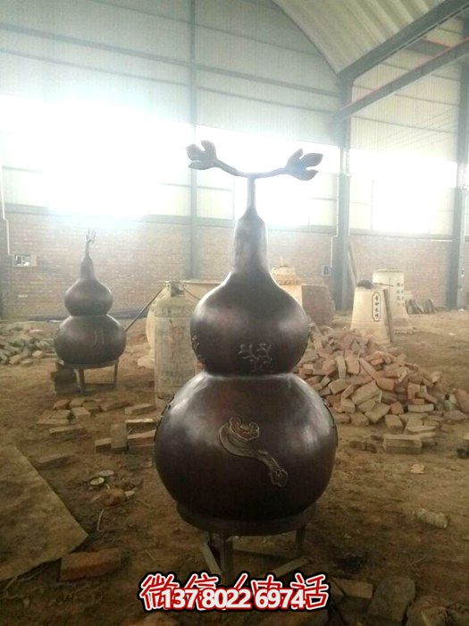 庭院純銅鑄造葫蘆雕塑 庭院純銅鑄造葫蘆雕塑