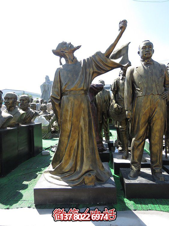 玻璃鋼仿銅古人詩圣李白校園廣場(chǎng)擺件雕塑