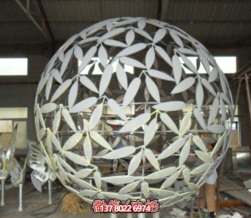 廣場不銹鋼葉子球體雕塑 廣場不銹鋼葉子球體雕塑