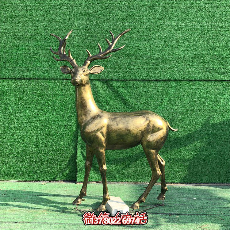 玻璃鋼仿銅鹿，梅花鹿