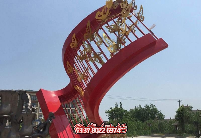 廣場不銹鋼多個蝴蝶雕塑 廣場不銹鋼多個蝴蝶雕塑