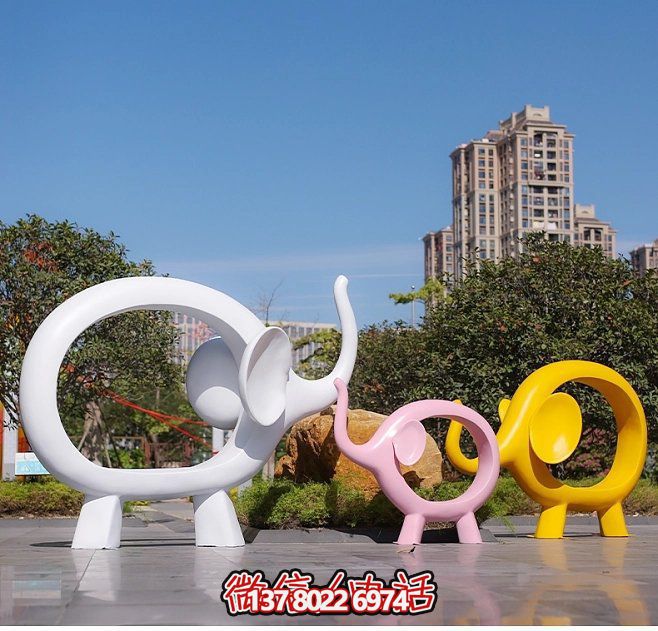 網紅不銹鋼大象景觀雕塑：城市中的亮眼存在